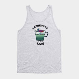 Vaporwave Aesthetic Great Wave Off Kanagawa Cafe Coffee Tank Top